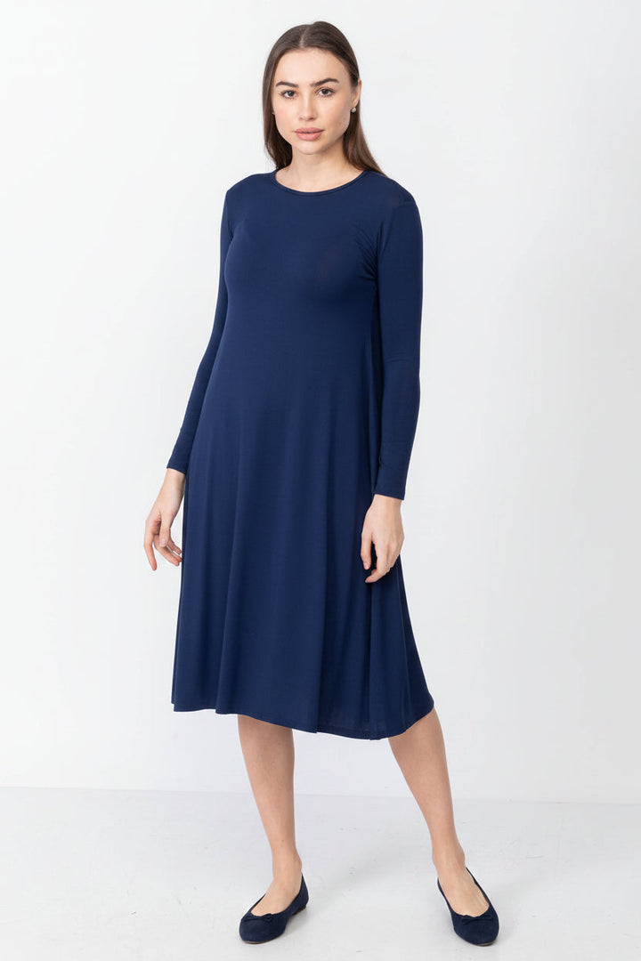 A-Line Dress Bamboo Jersey - Navy