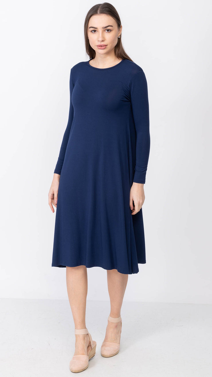 A-Line Dress Bamboo Jersey - Navy