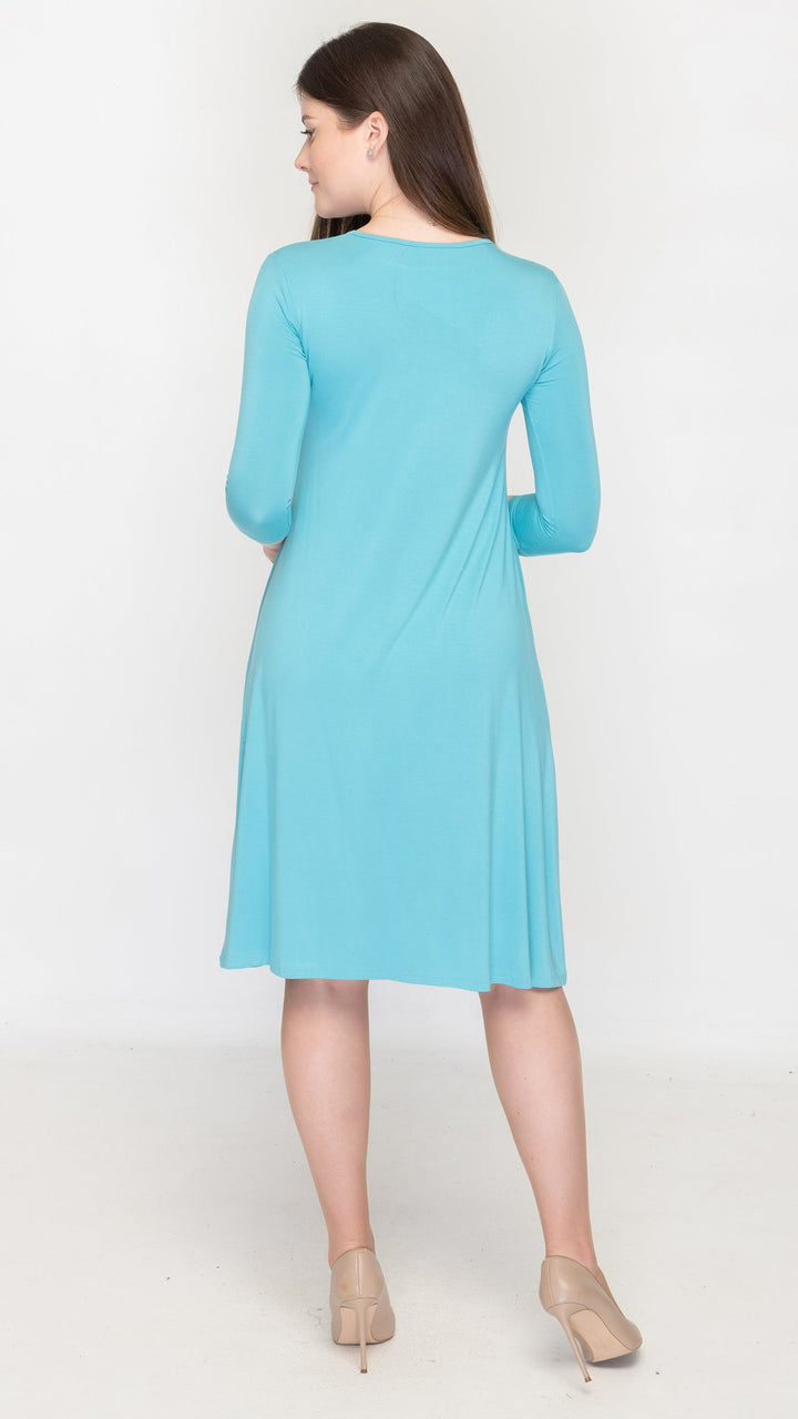 1526 Bamboo Jersey Dress Peacock