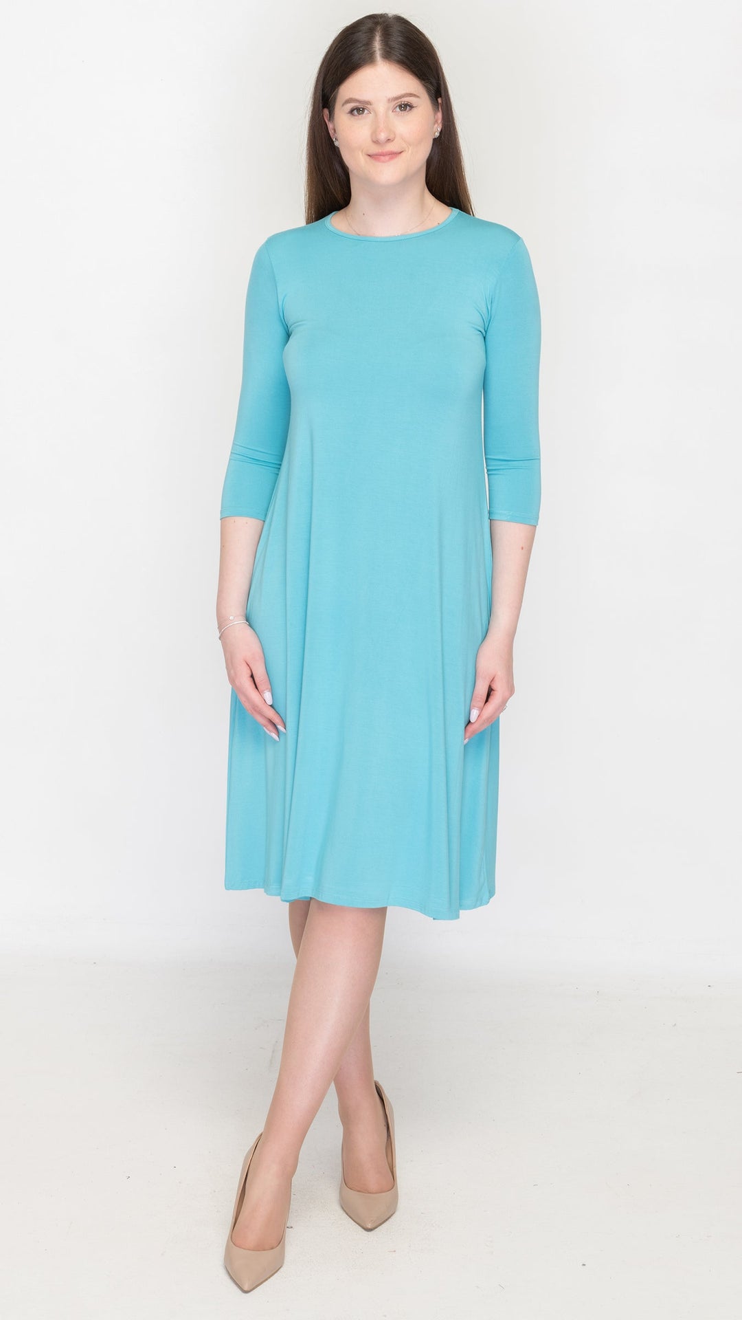 1526 Bamboo Jersey Dress Peacock