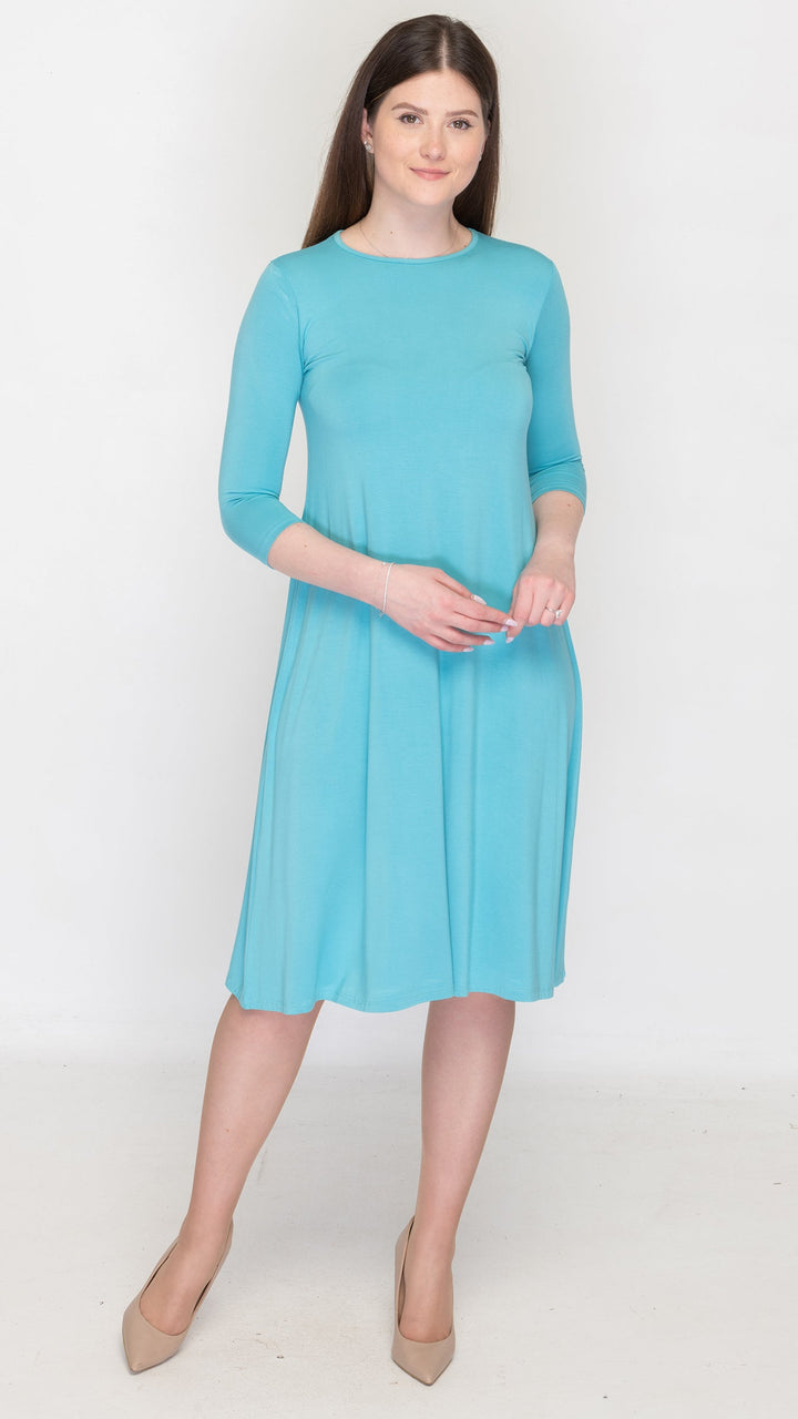 1526 Bamboo Jersey Dress Peacock