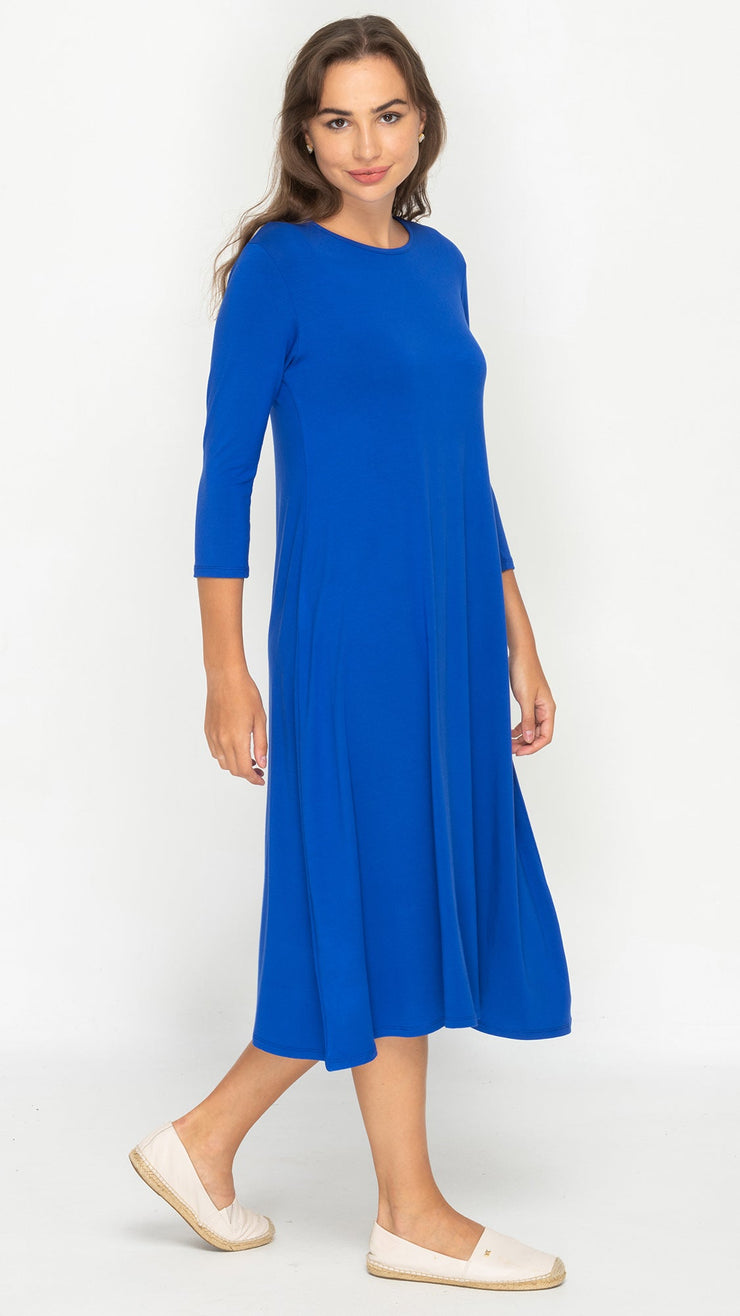 A-Line Bamboo Jersey Dress - Royal Blue