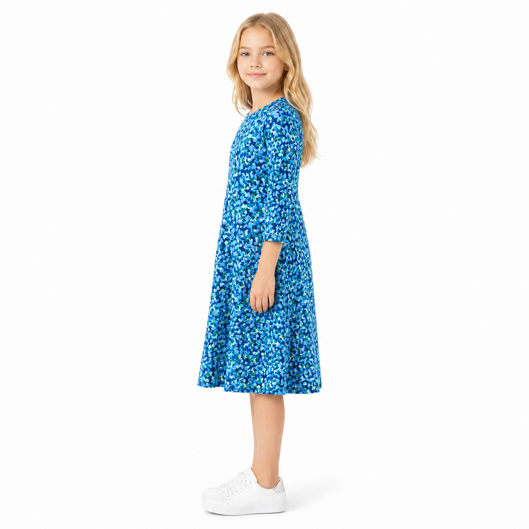 Girls Tunic Dress -  Blue Floral