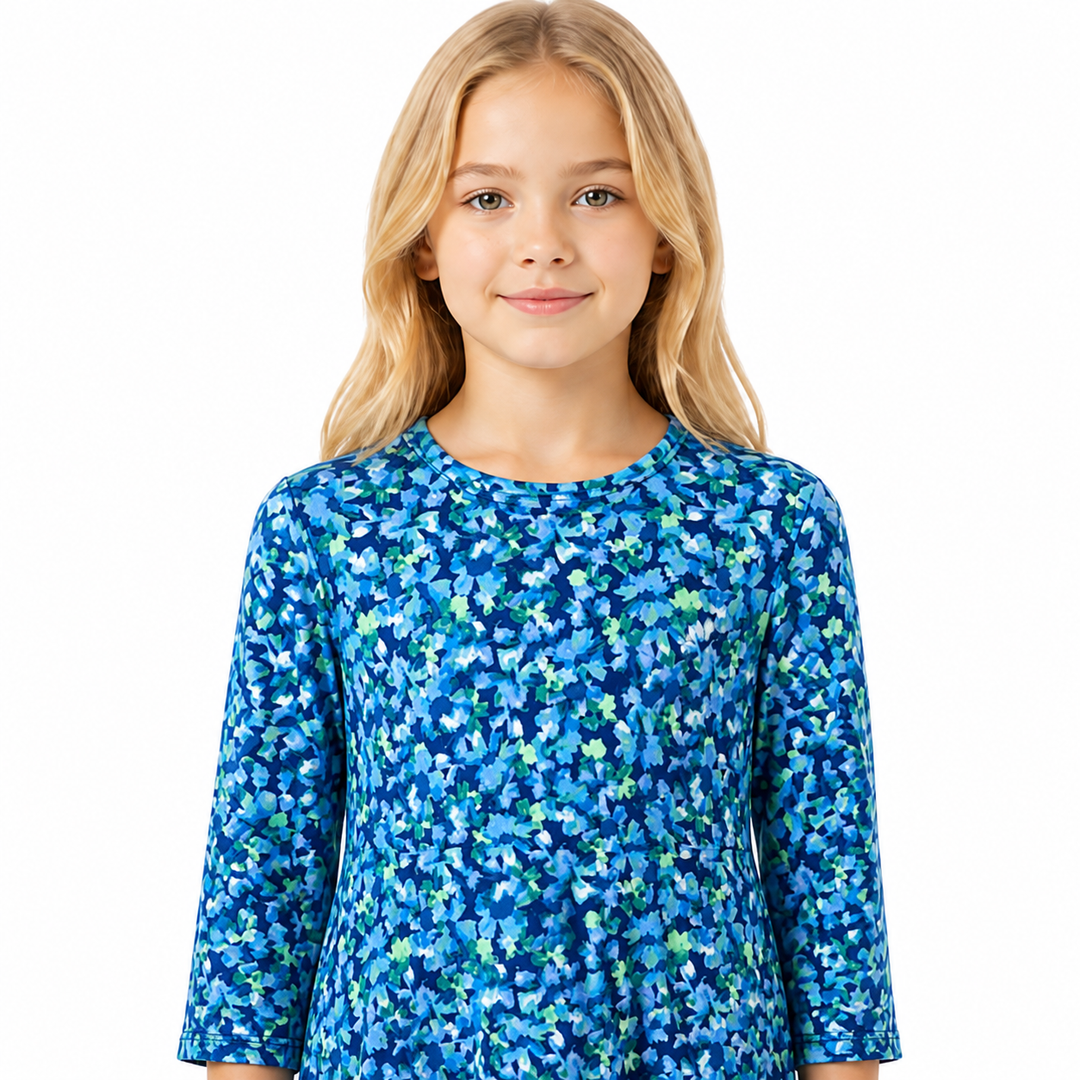 Girls Tunic Dress -  Blue Floral
