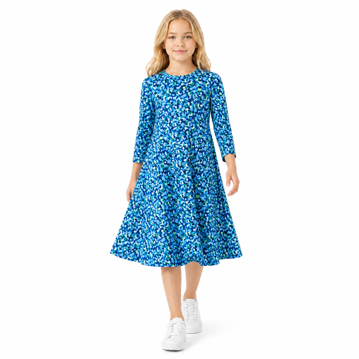 Girls Tunic Dress -  Blue Floral
