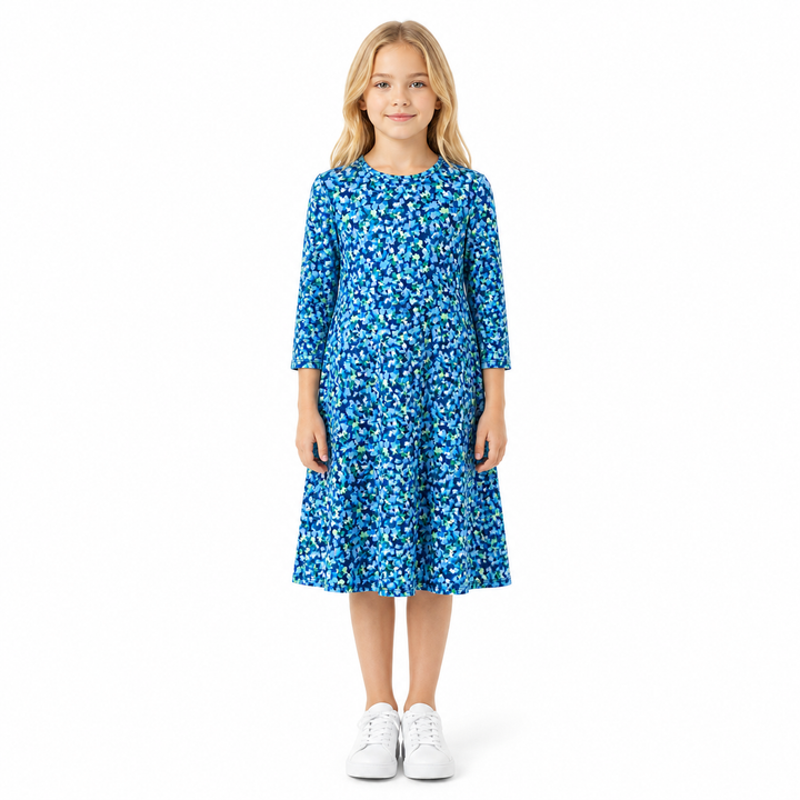 Girls Tunic Dress -  Blue Floral
