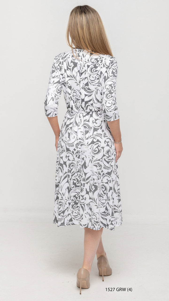 Everything Dress White Grey Print