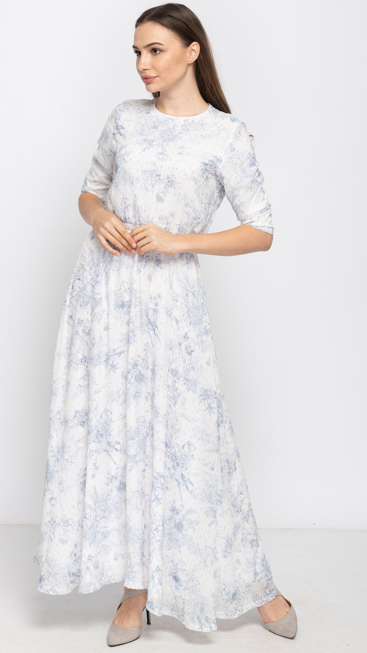 Everything Dress - Blue Toile Maxi