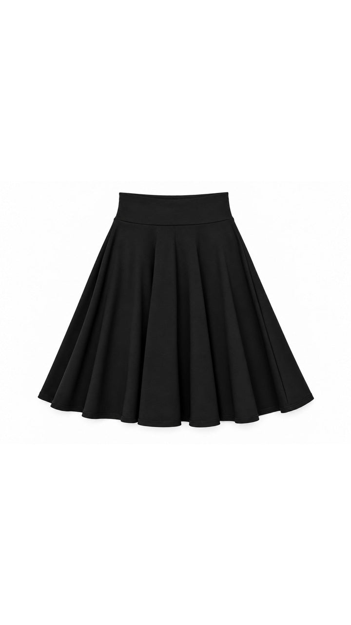 KMW Style 1602 23 inch Black Circle Skirt - flat lay