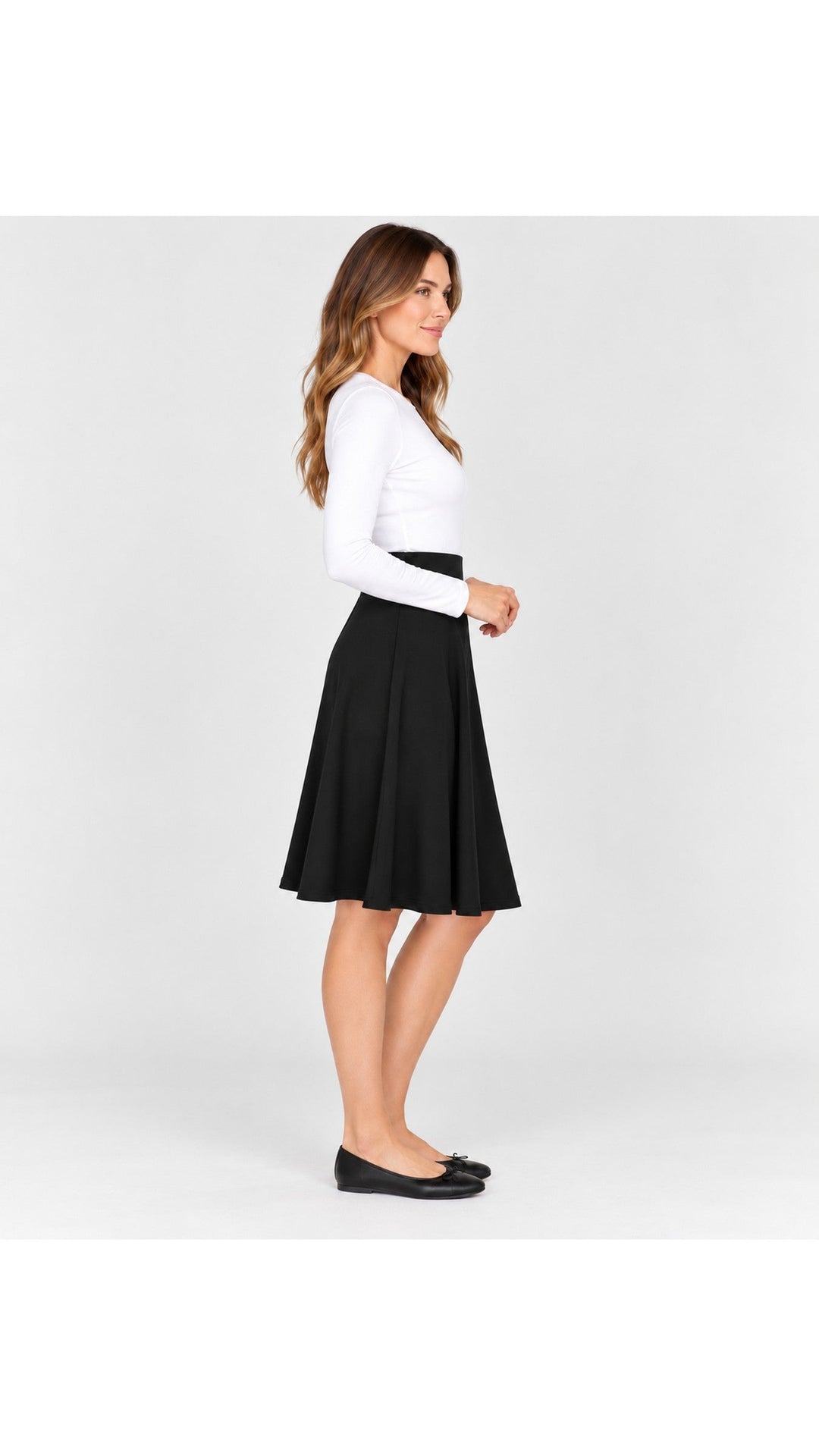 KMW Style 1602 23 inch Black Circle Skirt - side view