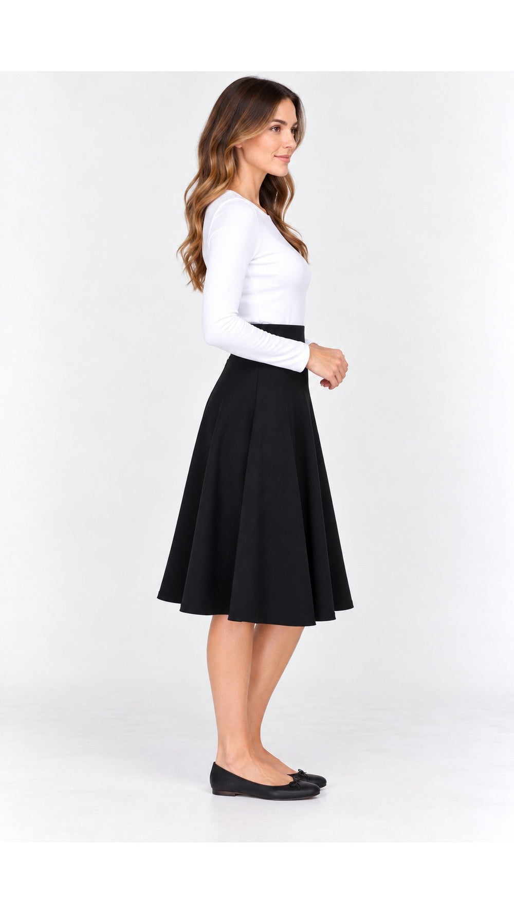 KMW Style 1602 27 inch Black Circle Skirt - side view