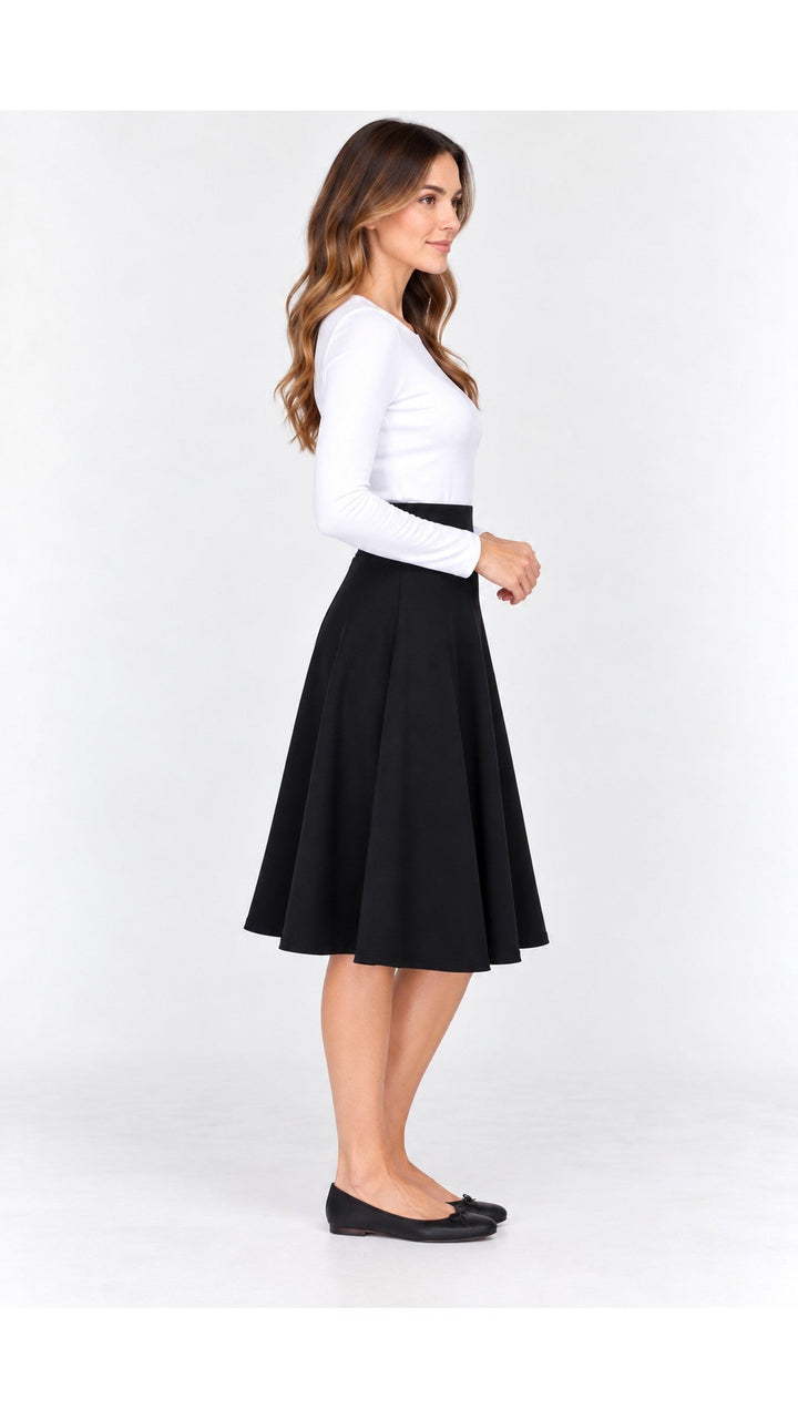 KMW Style 1602 27 inch Black Circle Skirt - side view