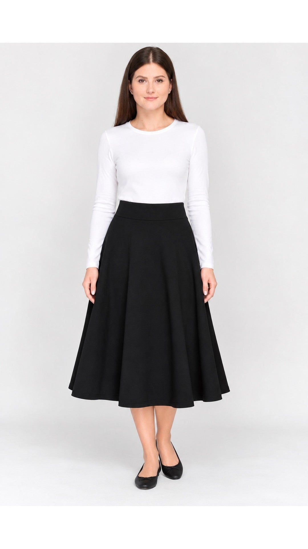 KMW Style 1602 29" Black Circle Skirt - front view