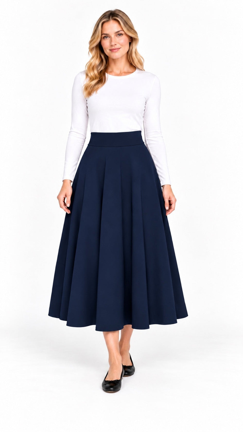KMW Style 1602 Navy Circle Skirt 33 inch - Hero