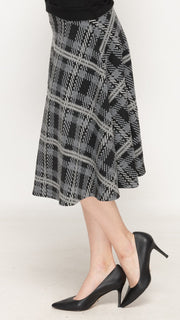 Circle Skirt - Black/Grey Check