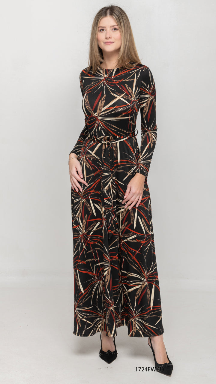 Maxi Belted Dress Rust Orange