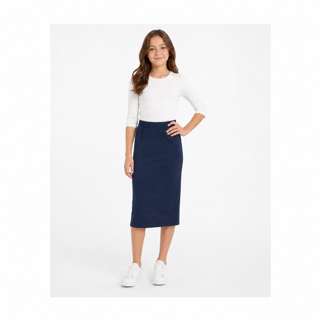 Girls Midi Tube Skirt - Navy