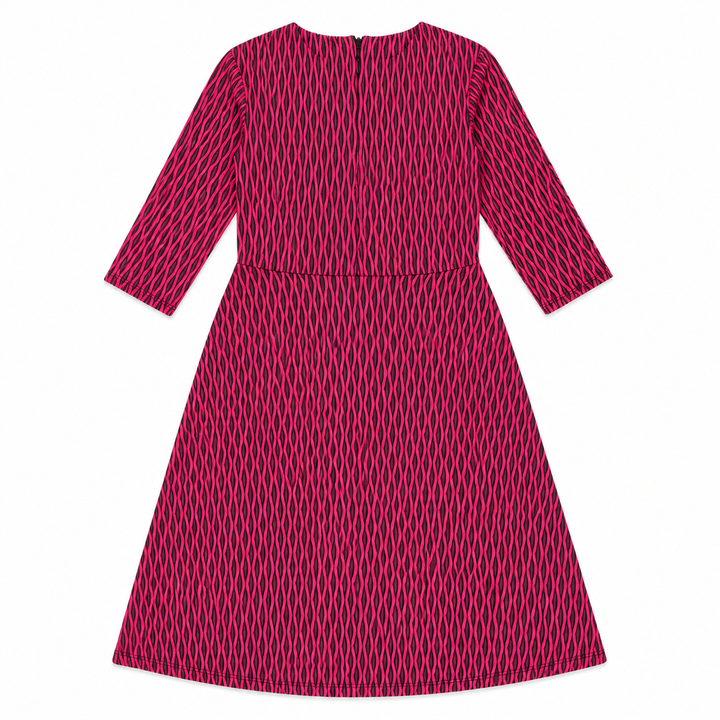 Girls Skater Dress - Black/Fuscia