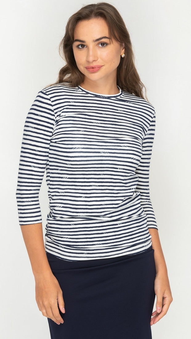 *XS & SMALL* Basic Tee - Navy Stripes