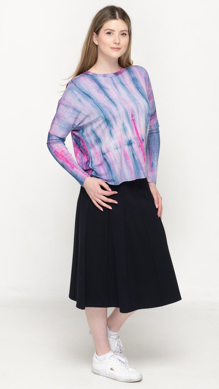 Dolman Jersey Monkey Top  Blue Tie Dye