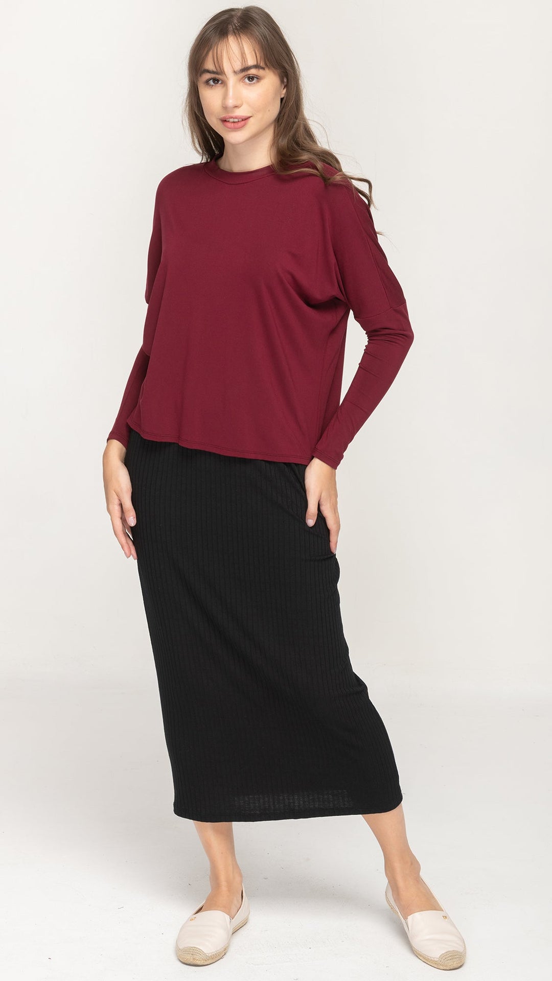 Dolman Monkey Top - Burgundy