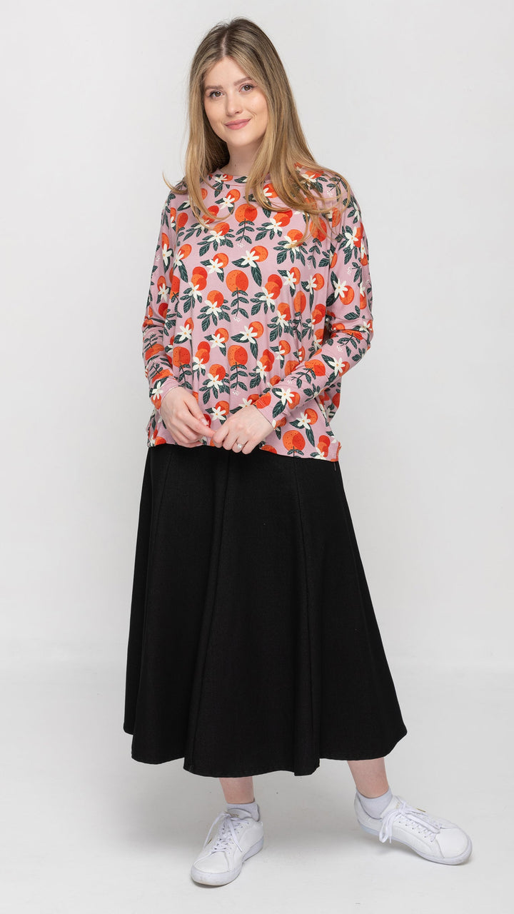 Dolman Jersey Monkey Top Fruit Print