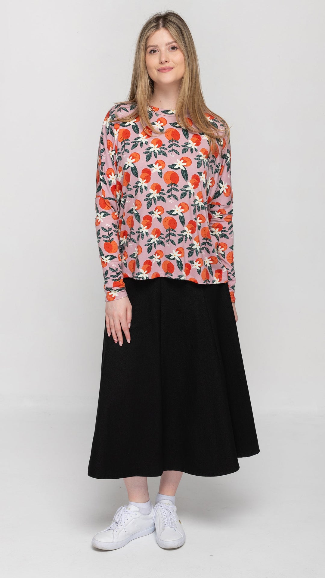 Dolman Jersey Monkey Top Fruit Print