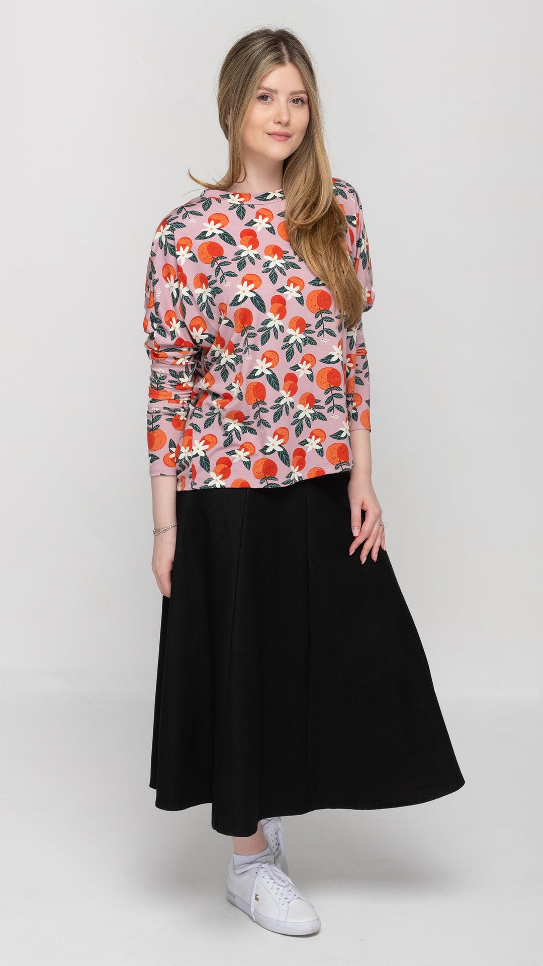 Dolman Jersey Monkey Top Fruit Print