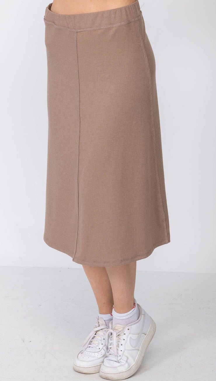 A-Line Midi Skirt - Rib *2 Colors*