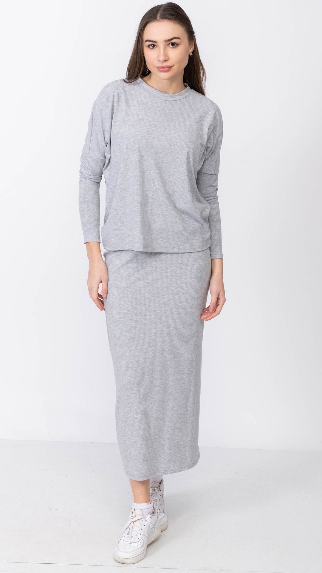 Dolman Monkey Top - Grey Rib