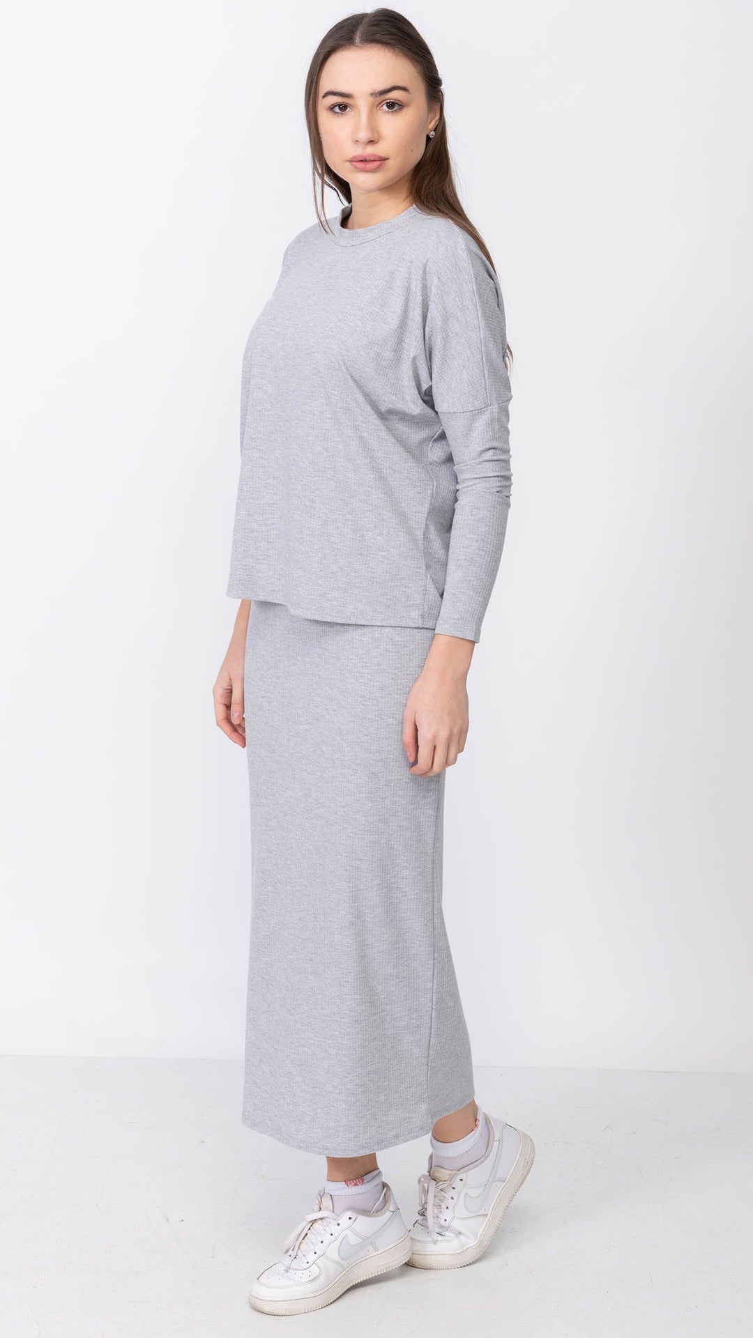 Dolman Monkey Top - Grey Rib