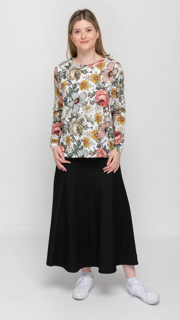 Dolman Jersey Monkey Top Wild Flower Print