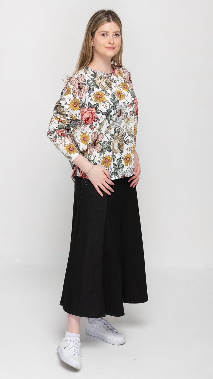 Dolman Jersey Monkey Top Wild Flower Print