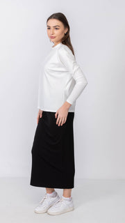 Dolman Monkey Top -  White Rib