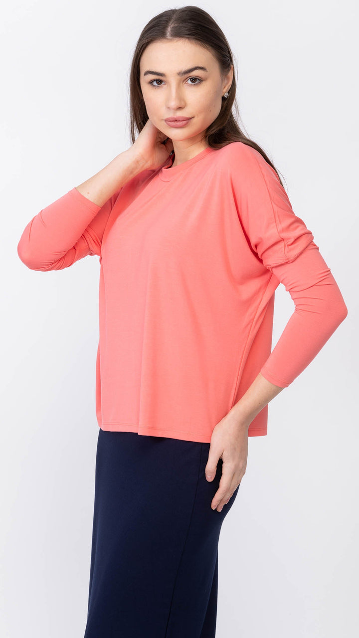 Dolman Monkey Top - Coral Jersey