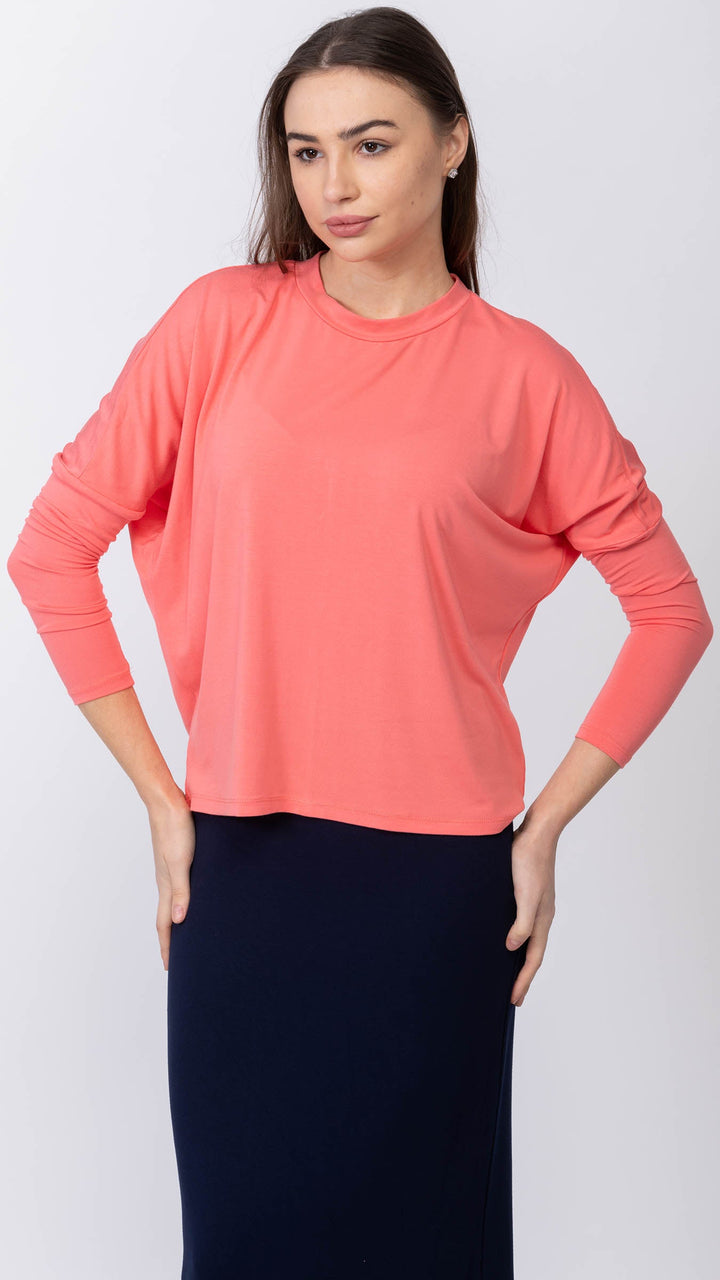 Dolman Monkey Top - Coral Jersey