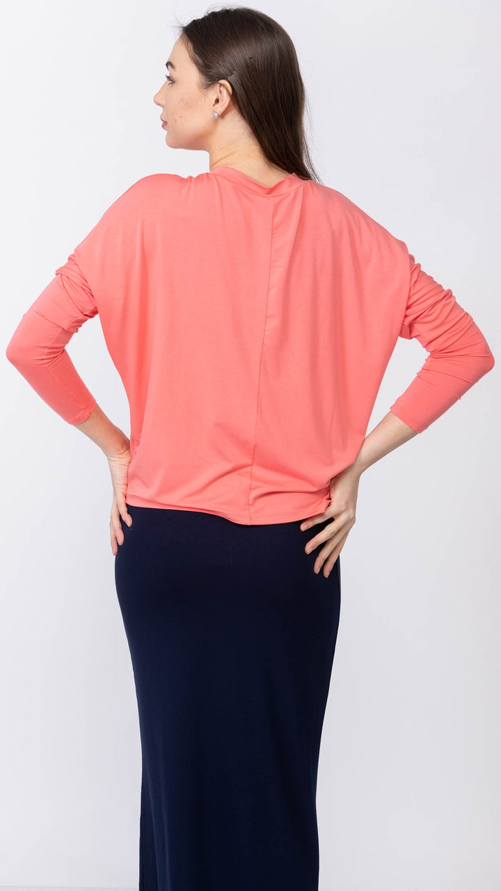 Dolman Monkey Top - Coral Jersey