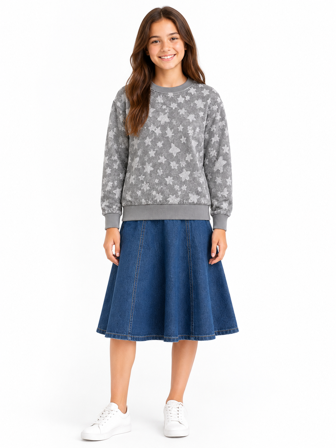 Girls Embossed Star Top - *2 Colors*