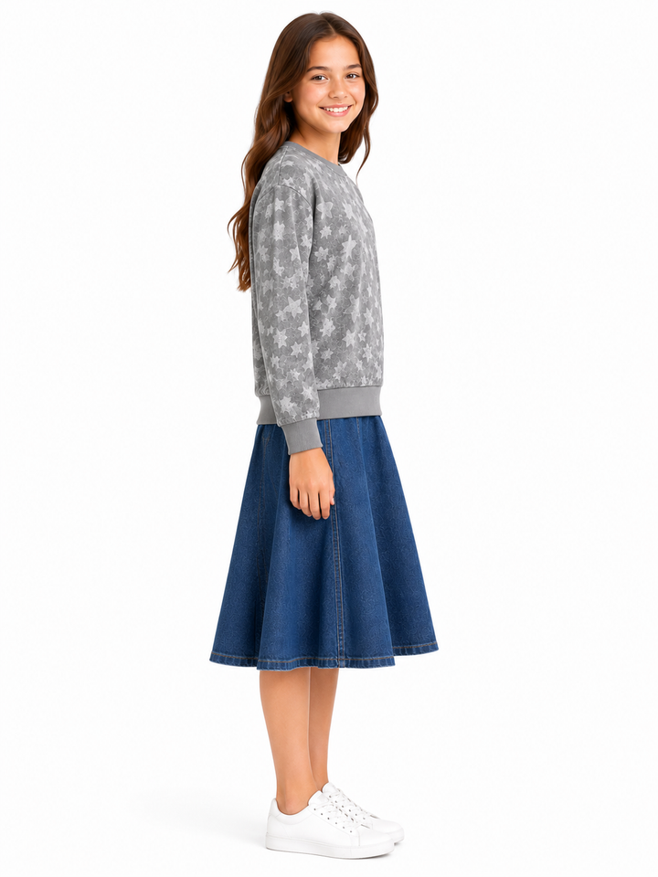 Girls Embossed Star Top - *2 Colors*