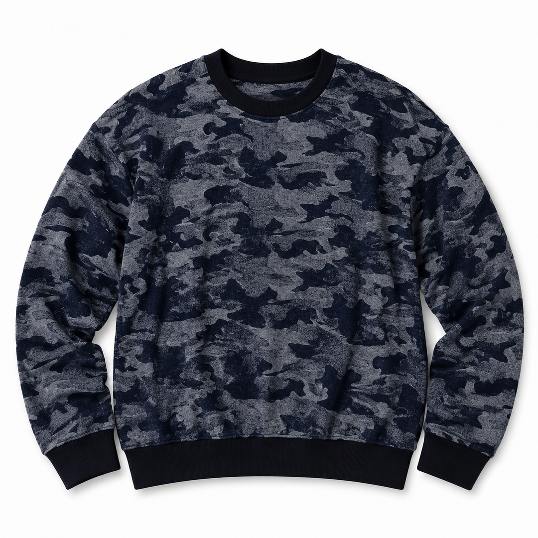Girls Camo Top - Navy Camo