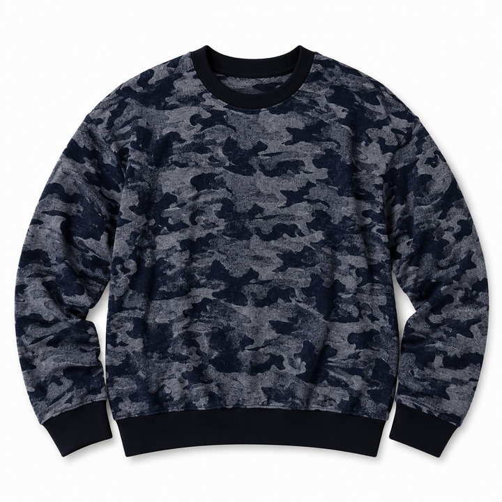Girls Camo Top - Navy Camo