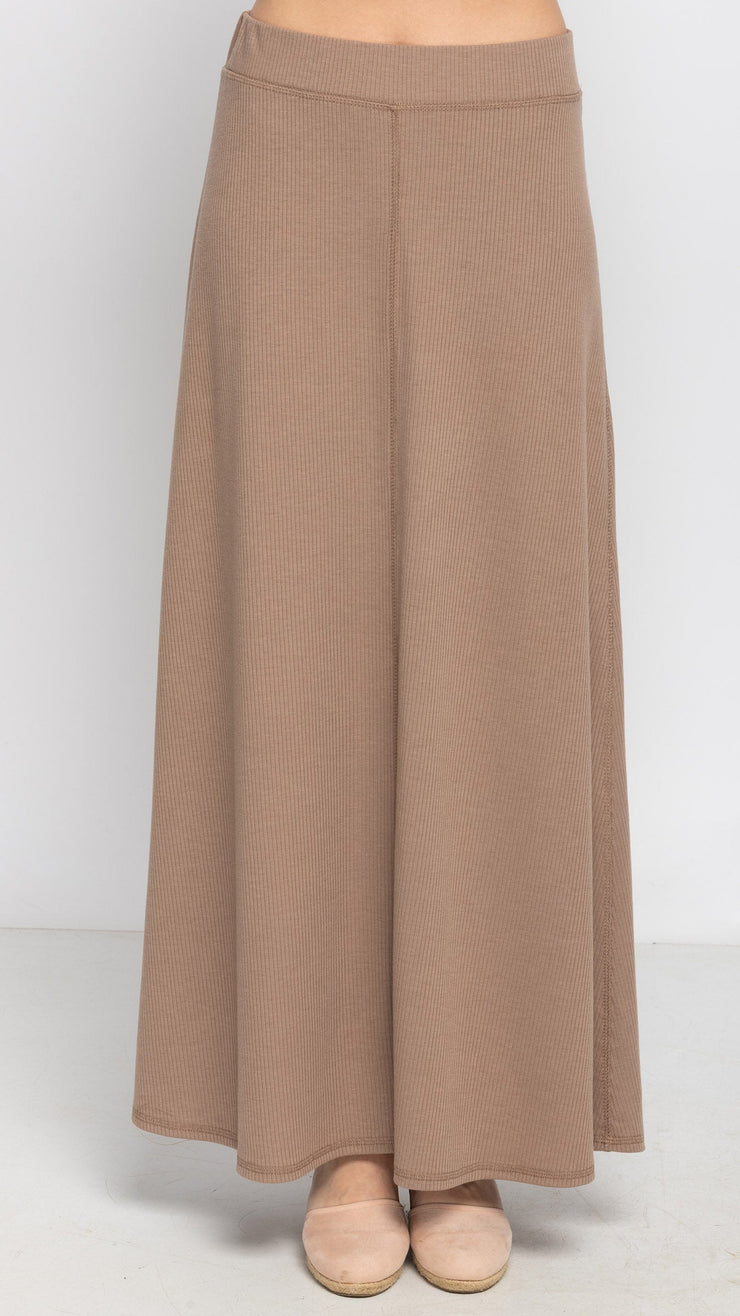 Maxi Skirt - Mocha Rib