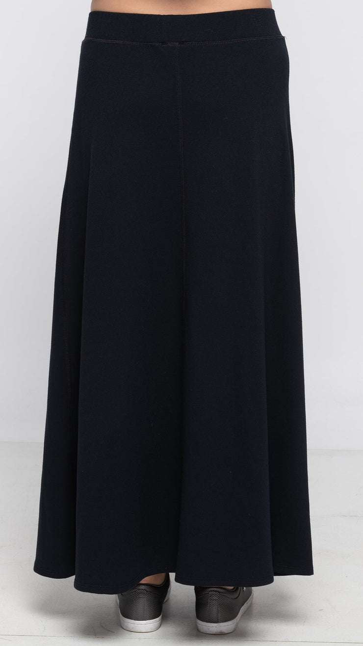 Soft Terry Maxi Skirt - Black