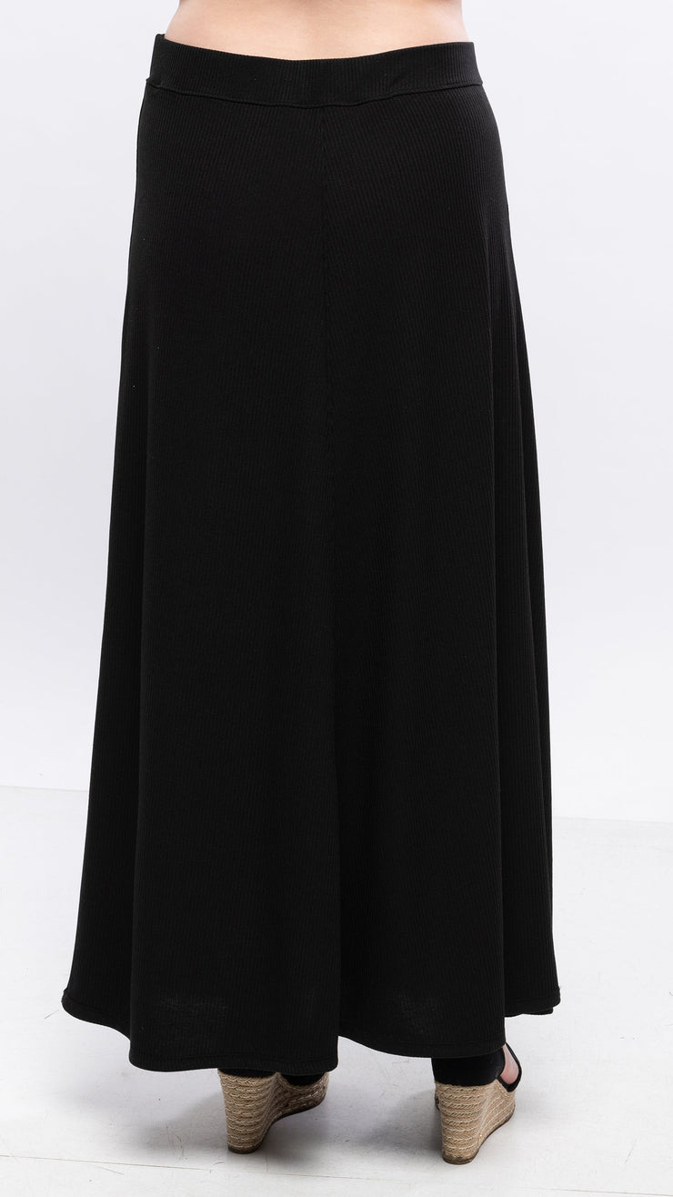 Maxi Skirt - Black Rib