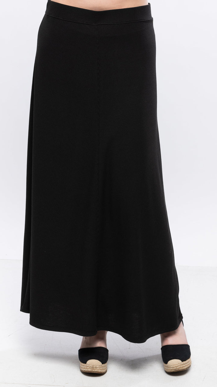 Maxi Skirt - Black Rib