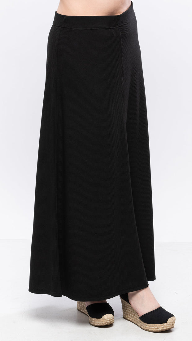 Maxi Skirt - Black Rib