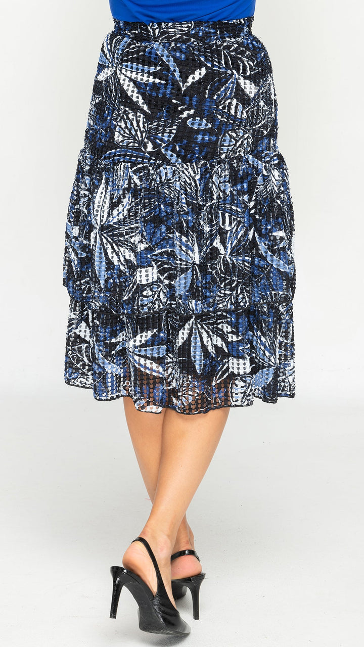 Ruffle Skirt - Royal Blue/Black Mesh