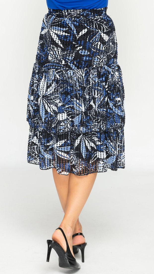 Ruffle Skirt - Royal Blue/Black Mesh