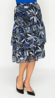 Ruffle Skirt - Royal Blue/Black Mesh