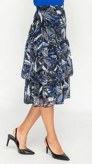 Ruffle Skirt - Royal Blue/Black Mesh